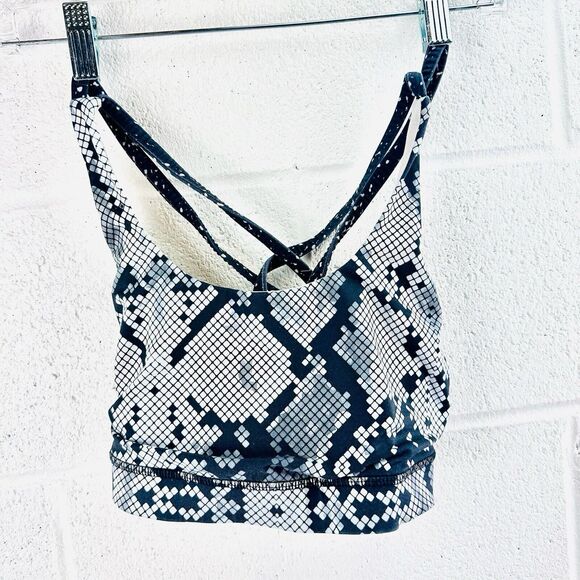 Lululemon Energy Bra Snake Skin Animal Print Strappy Back Sz 6 Luxtreme - Picture 1 of 5